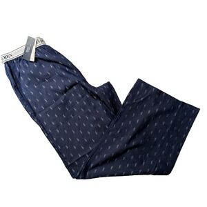 Polo Ralph Lauren Women's Large Navy Jacquard Pony Player Pajama Pants NWT
